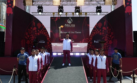 European Games torch brought to Azerbaijan